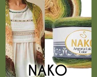Nako Angora Luks Color, Multicolor Yarn, Cardigan Yarn, Sweater Yarn, Shawl Yarn, Home Textile Yarn, Scarf Yarn, Beret Yarn