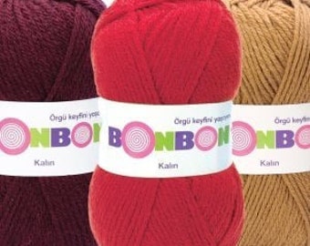 NAKO BONBON KALIN, %100 Acrylic Yarn, Crochet Yarn, Shawl Yarn, Home Textile Yarn, Blanket Yarn, Accessories Yarn