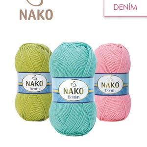 Nako Denim, Cotton&Acrylic Yarn, Baby Yarn, Amigurumi Yarn, Sweater Yarn, Cardigan Yarn, Vest Yarn, Scarf Yarn, Beret Yarn