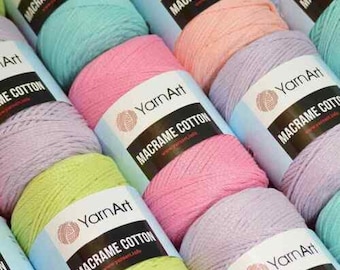 Yarnart Macrame Cotton, Suplas Yarn, Pillows Yarn, Multicolor Macrame Yarn, Macrame Bag, Macrame Rope