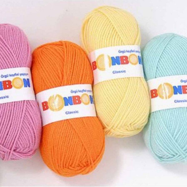 Nako Bonbon Classic, Amigurumi Yarn, Acrylic Yarn, Cardigan Yarn, Sweater Yarn, Shawl Yarn, Hat Yarn,