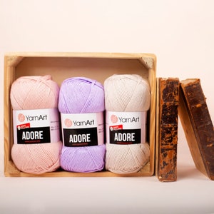 Yarnart Adore, 100% Anti-Pilling Acrylic Yarn, Baby Yarn, Soft Yarn, Crochet Yarn, Summer Yarn, Turkish Yarn