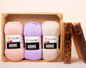 Yarnart Adore, 100% Anti-Pilling Acrylic Yarn, Baby Yarn, Soft Yarn, Crochet Yarn, Summer Yarn, Turkish Yarn