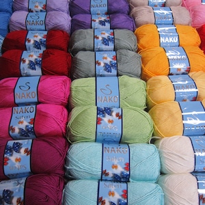Nako Saten, Baby Yarn, Soft Yarn, 100% Premium Micro Acrylic, Cardigan Yarn, Sweater Yarn, Shawl Yarn, Home Textile Yarn
