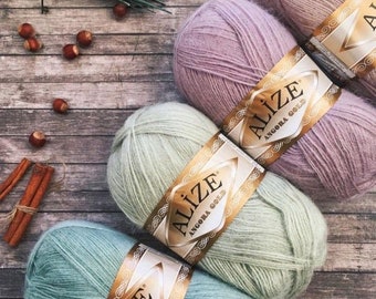 Alize Angora Gold, Mohair Yarn, Wool and Acrylic Yarn, Winter-Autumn Yarn, Turkish Yarn, Classical Yarn, Crochet Yarn