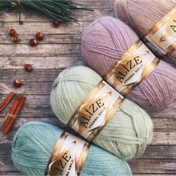 Alize Angora Gold, Mohair Yarn, Wool and Acrylic Yarn, Winter-Autumn Yarn, Turkish Yarn, Classical Yarn, Crochet Yarn