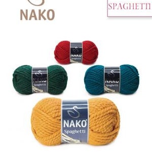 Nako Spaghetti, Poncho Garn, Schalgarn, Hutgarn, Beret Garn, Strickjacke Garn, Schalgarn, Wolle und Acrylgarn