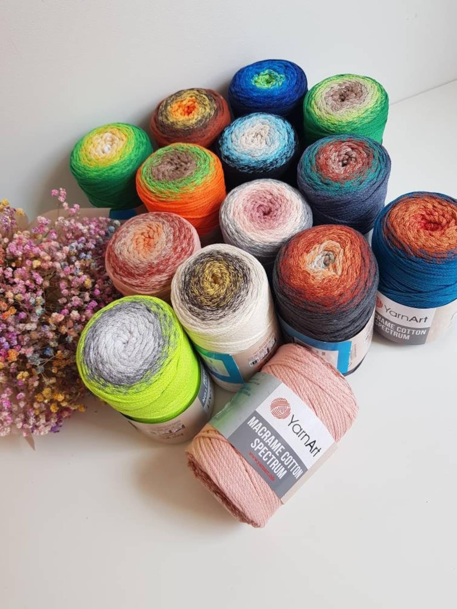 Yarnart Macrame Cotton Spectrum Multicolor Macrame Yarn Etsy
