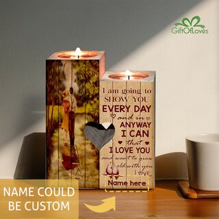 Personalized Heart Candle Holder
