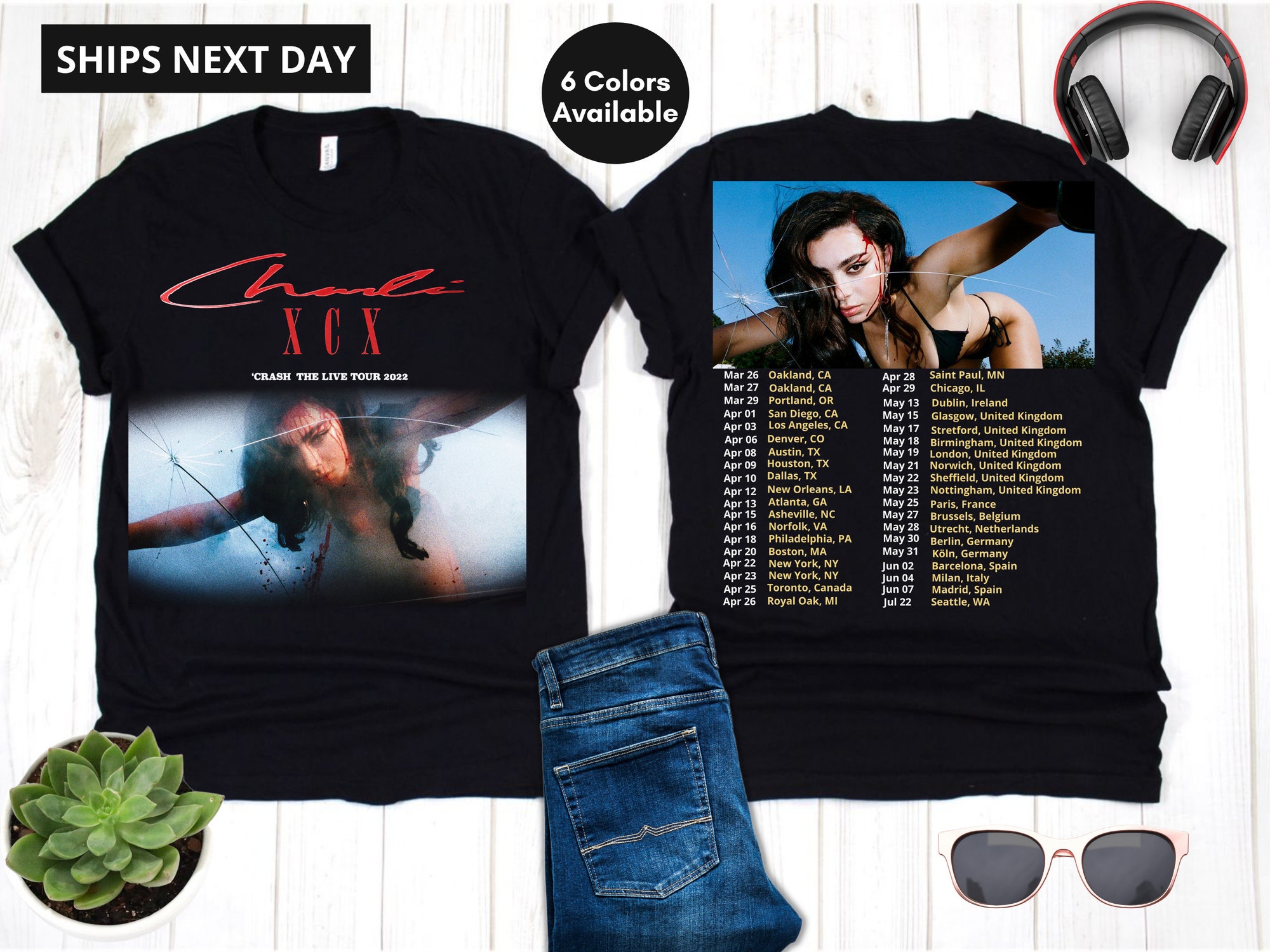 Discover Charli XCX Crash The Live Tour 2022 T-shirt