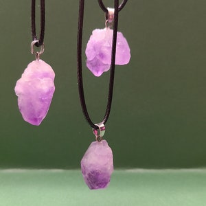 Raw Amethyst Necklace, chakra, healing, stone/crystal.