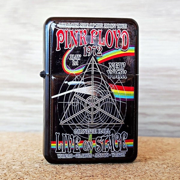 Vintage Pink Floyd Unique Handmade Flip Top Lighter FREE ENGRAVE Windproof Petrol Gasoline Cigars Cigarettes Refilled Flip Top Retro Lighter