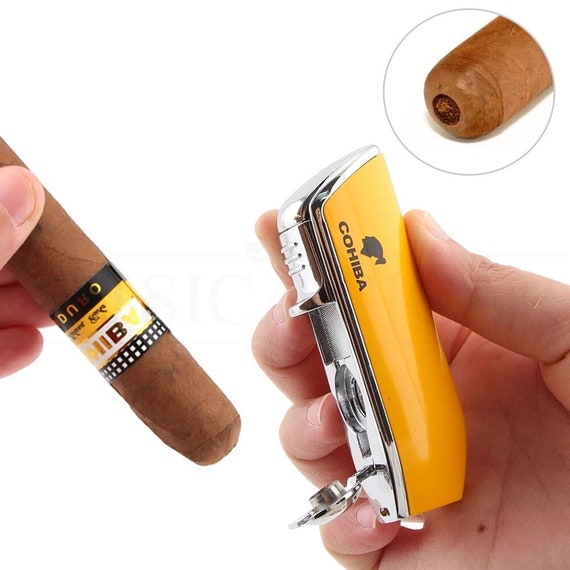 COHIBA Metal Windproof Mini Pocket Cigar Lighter 3 Jet Blue Etsy