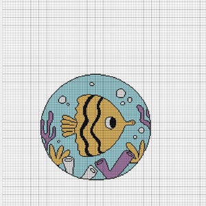 Fish Cross Stitch Pattern, Cross Stitch For Beginner, Easy Cross Stitch Pattern