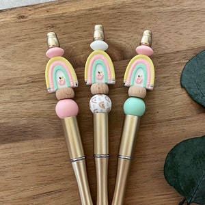 Stylo pour enseignant : perles de silicone arc-en-ciel, enseignant, aide-éducatrice, éducatrice, éducatrice de la petite enfance, orthophoniste, idées cadeaux