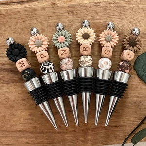 Wine Stopper | Beaded Bottle Stopper | Personalized | Initial | Bridesmaids | Teacher | Wine Lover | Cute Gift Ideas | Wife | Mom | Wedding