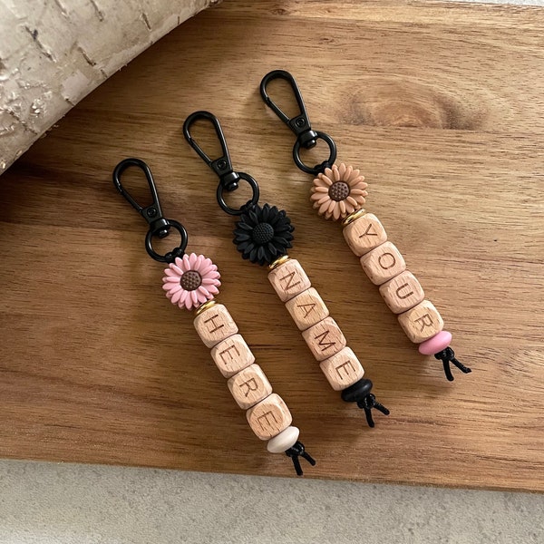 Custom Name Keychains | Boho Floral | Personalized | Backpack | Custom Gifts | Custom Keychains | Daisy | End of Year | Teacher Gift Ideas