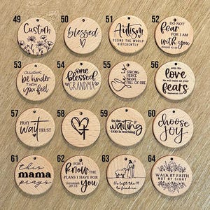 Custom Laser Engraved Wood Car Charm: Silicone Beaded Rearview Mirror Hanging Charm, Eucalyptus, Monstera Leaf, Daisy, Wildflowers, Cactus image 6