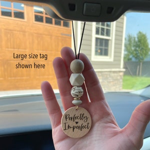 Car Charms Hanging Silicone Beaded Wood Engraved Rearview Mirror Car Accessories Cute Teacher Gift Ideas Birthday Mama image 9