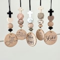 Car Charms | Christian | Rearview Mirror | Cross | Bible Verse | Pray | Faith | She is | Wood Charm | Custom Laser Engraved | Car Accessory