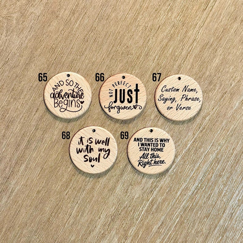 Custom Laser Engraved Wood Car Charm: Silicone Beaded Rearview Mirror Hanging Charm, Eucalyptus, Monstera Leaf, Daisy, Wildflowers, Cactus image 7