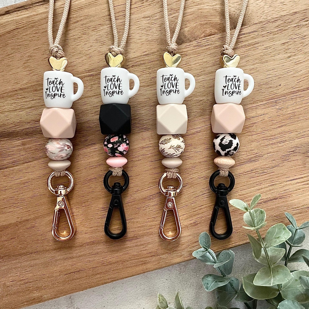 Cute Teacher Gift Ideas | Neutral Beaded Lanyards | Breakaway Lanyard ...