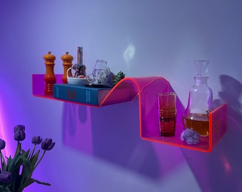Fluorescent Acrylic Wave Shelf