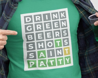 St. Patty es Day Wordle Shirt | Grünes T-Shirt | Wordle | Heilige Patty | St Patty Shirt | Lustiges St. Patty es Shirt | Unisex - Herren & Damen T-Shirt