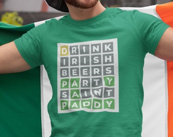 St. Paddy es Day | Wordle Shirt | Grünes T-Shirt | Wordle | Heiliger Paddy | St Paddy Shirt | Lustiges St. Paddy es Shirt | Unisex Herren & Damen T-Shirt