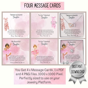Carte de message ShineOn Carte de message de bijoux Cartes de bijoux personnalisées Modèles de message de danseuse Cartes de message de ballerine en téléchargement numérique INSTANTANÉ