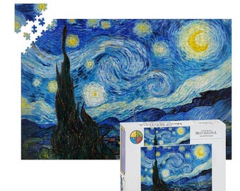 Van Gogh Puzzle Wooden Jigsaw Puzzles  (Horizontal) Van Gogh Art Lover Gift Adult Puzzles 500 or 1000 Pieces Wood Puzzle Adult Puzzle Gift