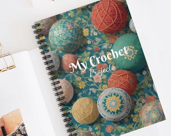 Libro dei progetti all'uncinetto, diario dell'uncinetto, taccuino a spirale, regalo per uncinetti, regalo per mamme all'uncinetto