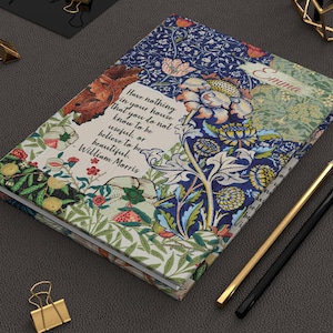 William Morris Collage Personalized Journal Personalized Journal Custom Name Notebook for Women Hardcover Notebook William Morris Gift