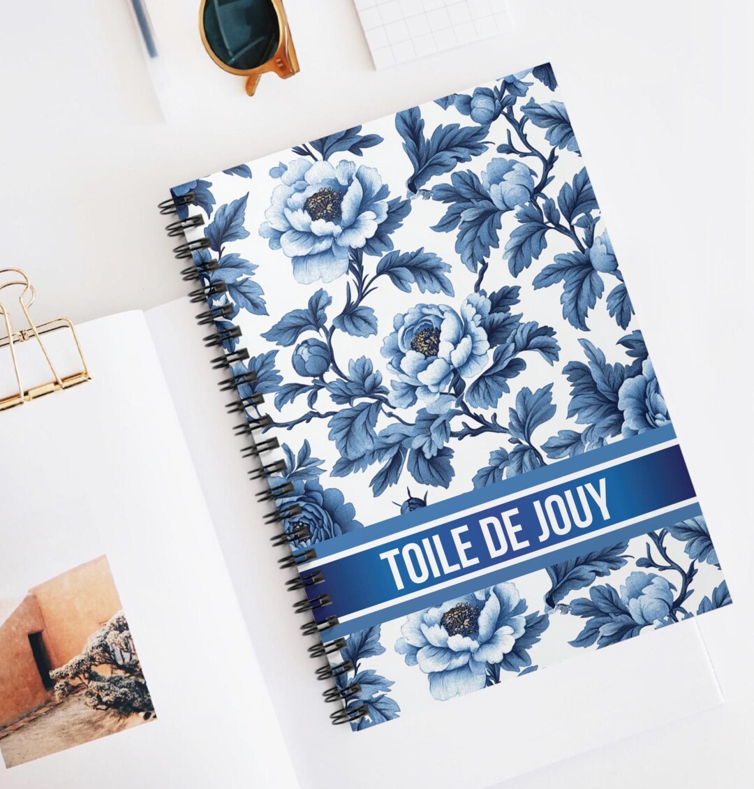 Blue Toile De Jouy Spiral Notebook: Floral Peony Journal - Etsy