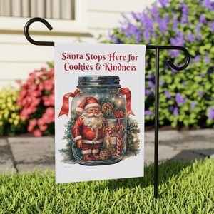 Santa House Banner Mason Jar Christmas House Sign Welcome Custom House Sign Xmas Welcome Banner House Garden Front Banner Candy MasonJar