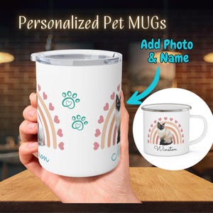 Custom Pet Mug Personalize Pet Name Mug Camping Coffee Mug 12oz Mug for Dog Mom Coffee Mug Pet Coffee Cup Custom Dog Photo and Cat Moms Gift