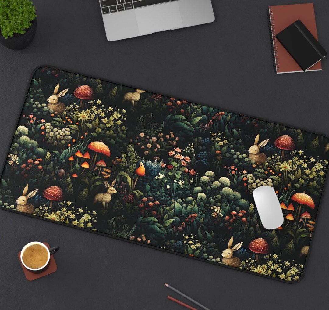 Cottagecore Desk Mat Forest Animals Mousepad William Moris Style Desk ...