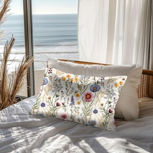 Wildflower Pillow Cover: Floral Print Square Pillow, Cottagecore Decor image 10