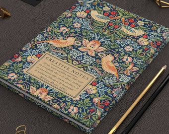 William Morris Journal Strawberry Thief Writing Journal Relié Carnet doublé Spiral Journal pour son William Morris Citation Notebook