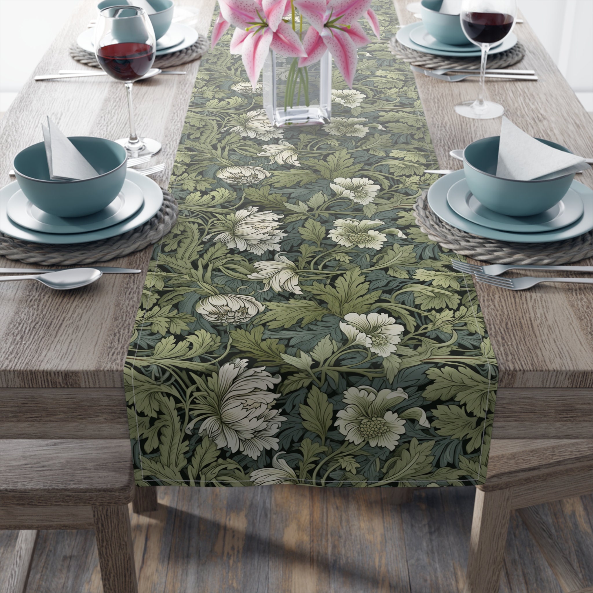 Table Runner Murdie Morris Blue - Alperstein Designs main image 1