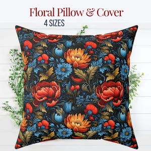 Floral Forestcore Pillow William Morris Inspired Flowers Vintage Design Botanical Forest Pillow Forestcore Craft Throw Pillow Decor Forest