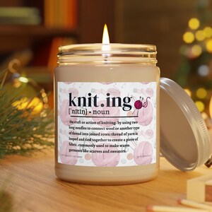Knitting Candle, Knitters definition Label, Funny Hobby Gift, Birthday Gift For Her, Scented Candles 9oz Knitters Candle Crafters Hobby Gift