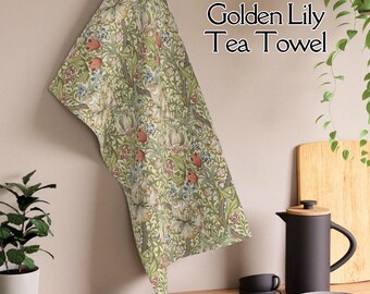 Strofinaccio William Morris Golden Lily: decorazione floreale vintage per la cucina