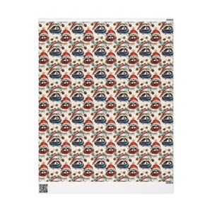 Waschbär Geschenkpapier Weihnachten Waschbären Geschenkpapier Geschenkpapier glänzend Weihnachtsgeschenkverpackung Glanzpapier Geburtstagspapier Aquarell 30" x 36"
