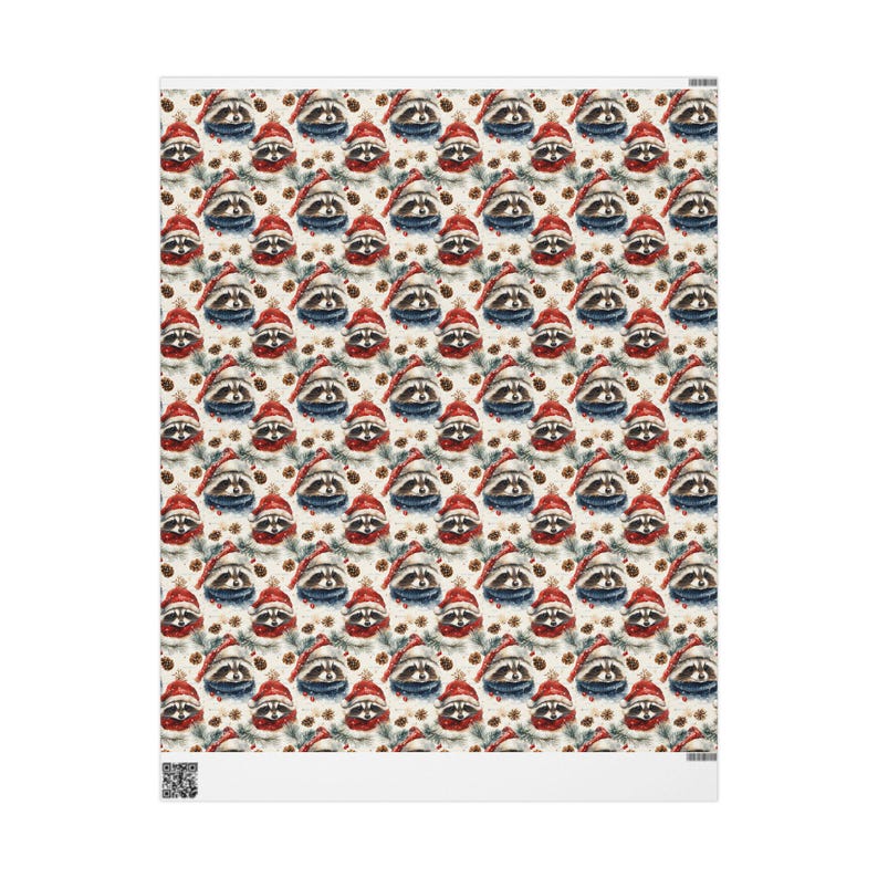 Waschbär Geschenkpapier Weihnachten Waschbären Geschenkpapier Geschenkpapier glänzend Weihnachtsgeschenkverpackung Glanzpapier Geburtstagspapier Aquarell 30" x 36"