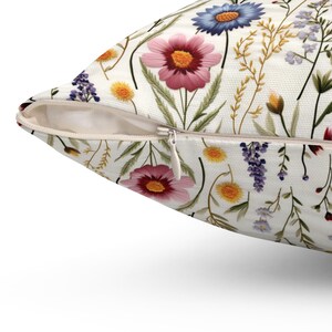 Wildflower Pillow Cover: Floral Print Square Pillow, Cottagecore Decor image 8