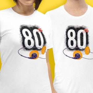 Camiseta para disfraz años 80 tallas