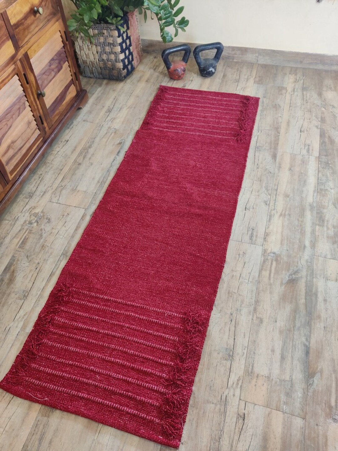 2x6 Ft Red Yoga Mat Sweat & Resistant, Beautiful Eco Friendly Non Slip