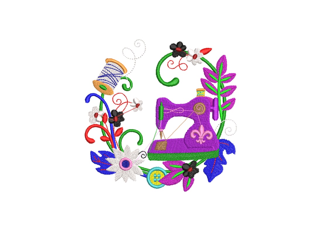 Colorful Sewing Machine Embroidery Design File for Instant Etsy