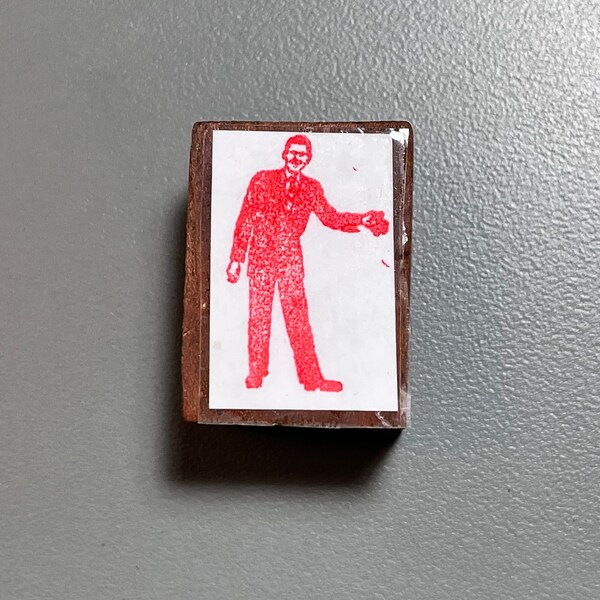 Teeny Tiny Miniature Man Rubber Stamp